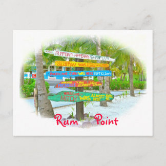 Colorful Signs at Rum Point Grand Cayman Postcard