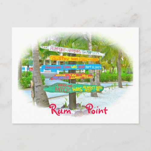 Colorful Signs at Rum Point  Grand Cayman Postcard
