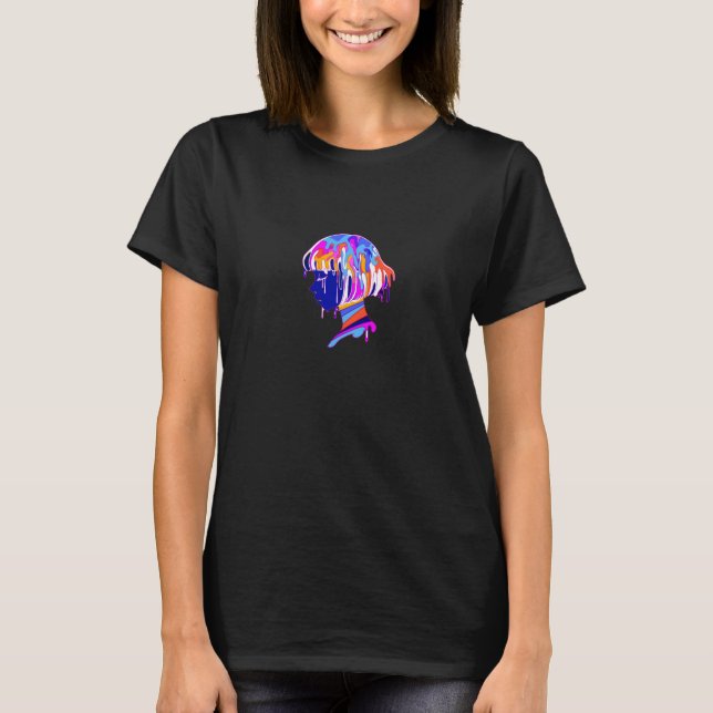 Colorful Silhouette Of Girl T-Shirt (Front)