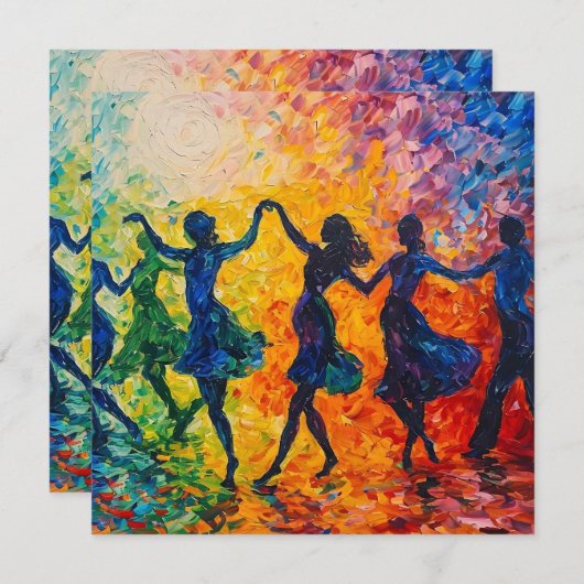 Colorful Silhouettes Dancing (Front/Back)