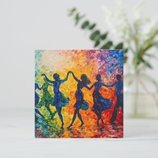 Colorful Silhouettes Dancing (Standing Front)