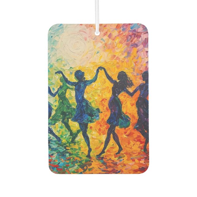 Colorful Silhouettes Dancing Air Freshener (Front)