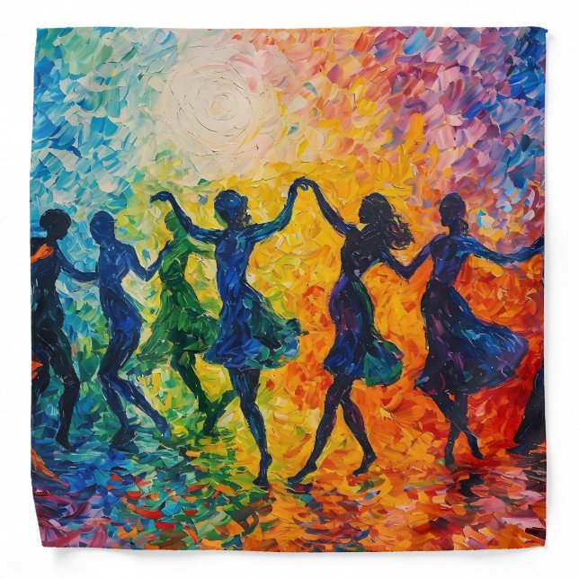 Colorful Silhouettes Dancing Bandana (Front)