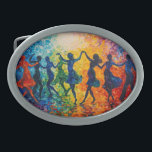 Colorful Silhouettes Dancing Belt Buckle<br><div class="desc">Artwork by Brady Arnold</div>