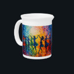 Colorful Silhouettes Dancing Beverage Pitcher<br><div class="desc">Artwork by Brady Arnold</div>
