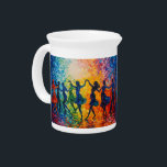Colorful Silhouettes Dancing Beverage Pitcher<br><div class="desc">Artwork by Brady Arnold</div>