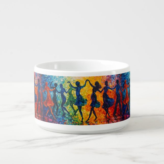 Colorful Silhouettes Dancing Bowl (Center)