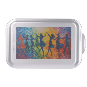 Colorful Silhouettes Dancing Cake Pan