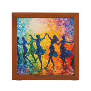 Colorful Silhouettes Dancing Desk Organizer