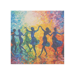 Colorful Silhouettes Dancing Gallery Wrap