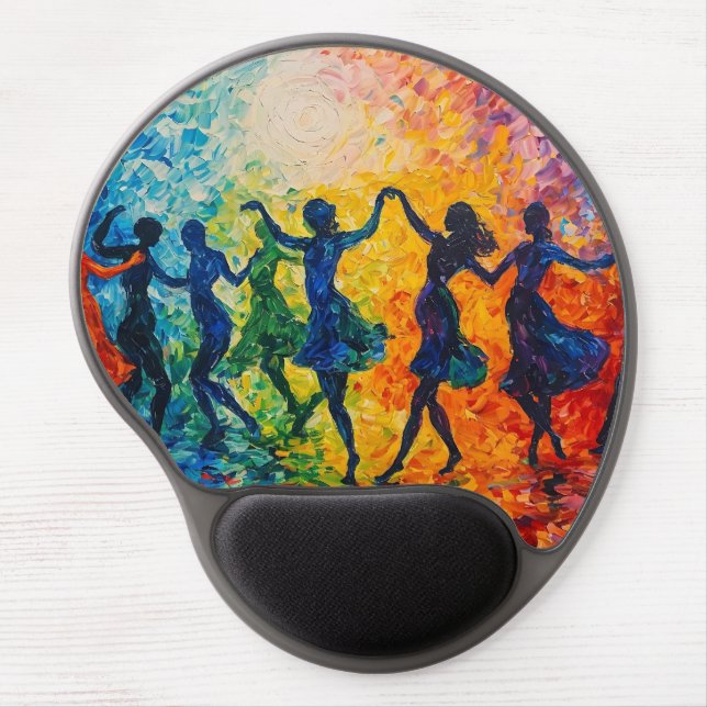 Colorful Silhouettes Dancing Gel Mouse Pad (Front)