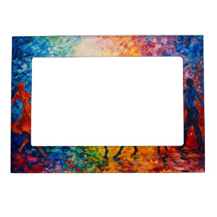 Colorful Silhouettes Dancing Magnetic Frame