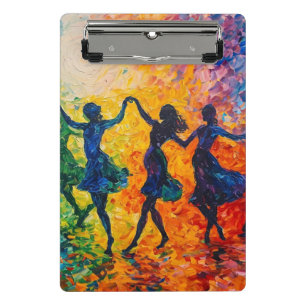 Colorful Silhouettes Dancing Mini Clipboard