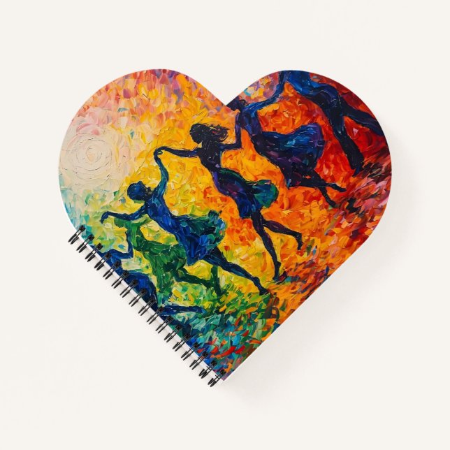Colorful Silhouettes Dancing Notebook (Front)