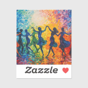 Colorful Silhouettes Dancing Sticker