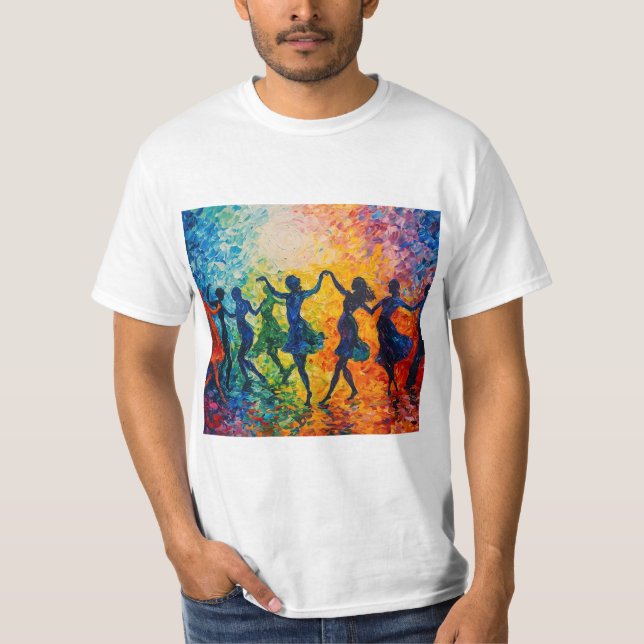 Colorful Silhouettes Dancing T-Shirt (Front)