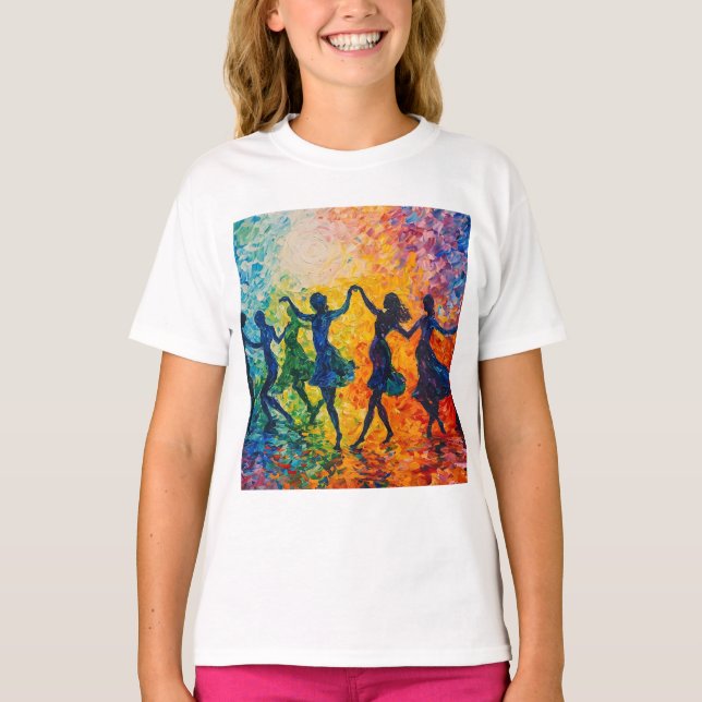 Colorful Silhouettes Dancing T-Shirt (Front)