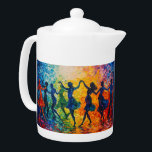 Colorful Silhouettes Dancing Teapot<br><div class="desc">Artwork by Brady Arnold</div>