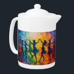 Colorful Silhouettes Dancing Teapot<br><div class="desc">Artwork by Brady Arnold</div>