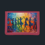 Colorful Silhouettes Dancing Trifold Wallet<br><div class="desc">Artwork by Brady Arnold</div>