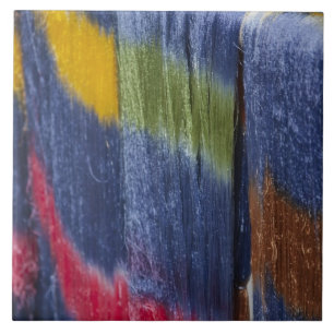 Colorful silk threads, Mandalay, Myanmar Tile