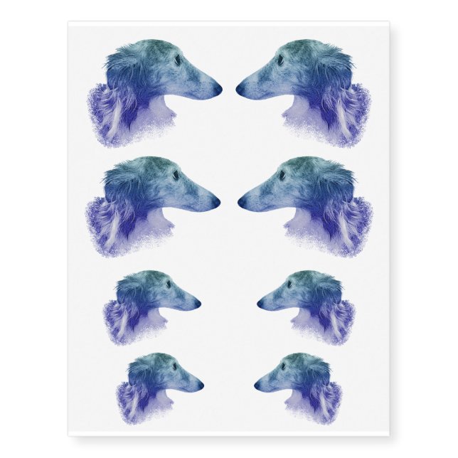 Colorful Silken Windhound Temporary Tattoos (Front)