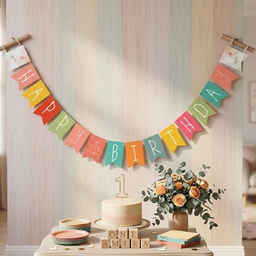 Colorful Silly Goose Happy Birthday Bunting Banner