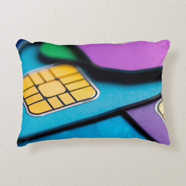 Colorful sim-cards accent pillow (Front)