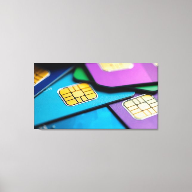 Colorful sim-cards canvas print (Front)