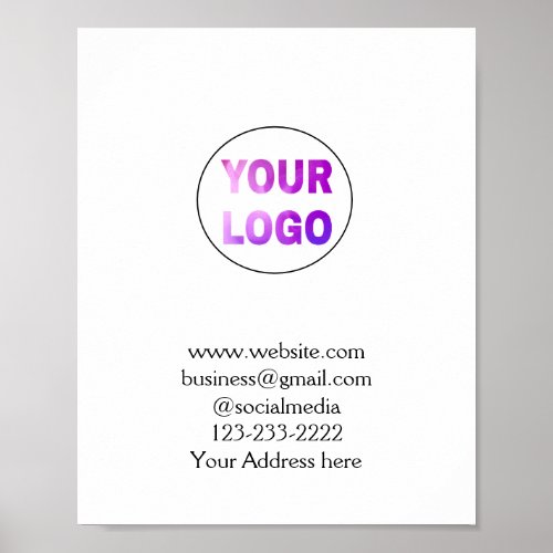 Colorful simple add your logo name text image poster