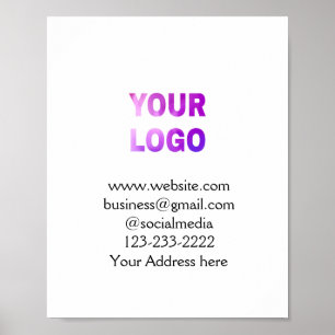Colorful simple add your logo name text image poster