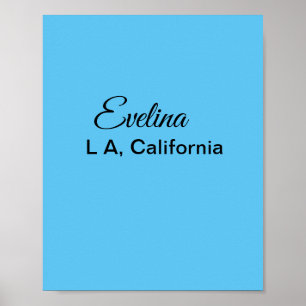 Colorful simple add your name city image poster