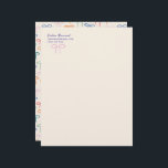 Colorful Simple Bows Personal Stationery<br><div class="desc">A sweet and simple pink bow (or change the color to your favorite hue) on the front and a backer pattern of simple and sweet hand-drawn bows in a rainbow of modern brights give this letterhead a carefree and cheerful air, perfect for a young lady's first set of correspondence or...</div>