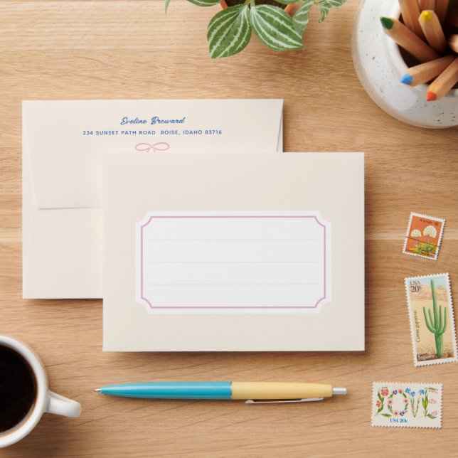 Colorful Simple Bows Stationery Envelope (Desk)