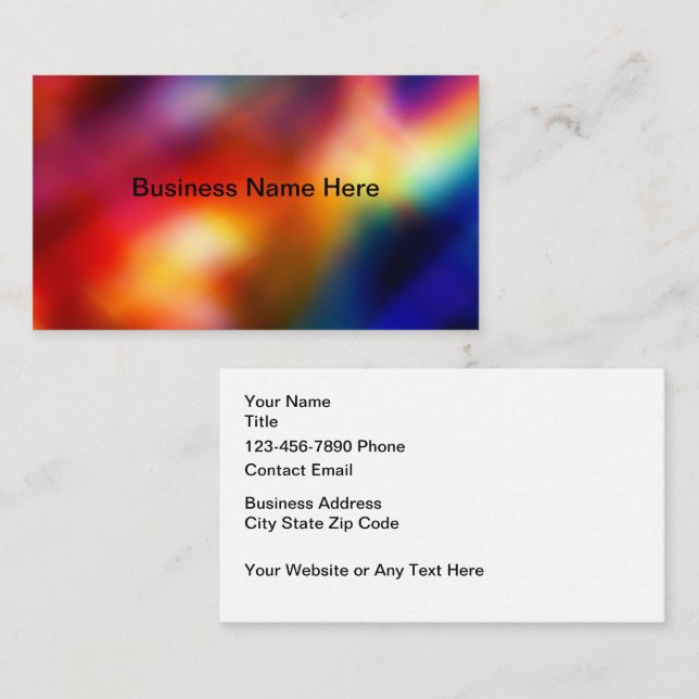 Colorful Simple Business Cards Design Template (Front/Back)