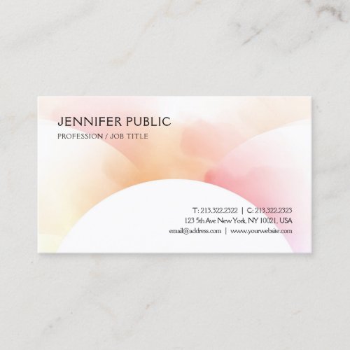 Colorful Simple Design Template Elegant Modern Business Card