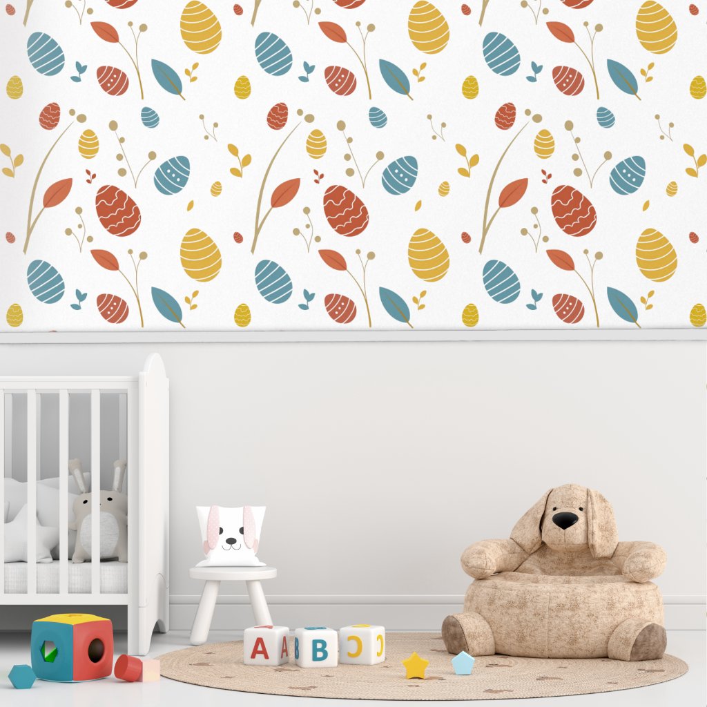 Colorful Simple Easter Eggs and Branches Spring 