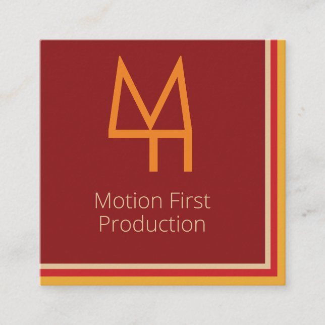 Colorful Simple Elegance Square Business Card (Front)