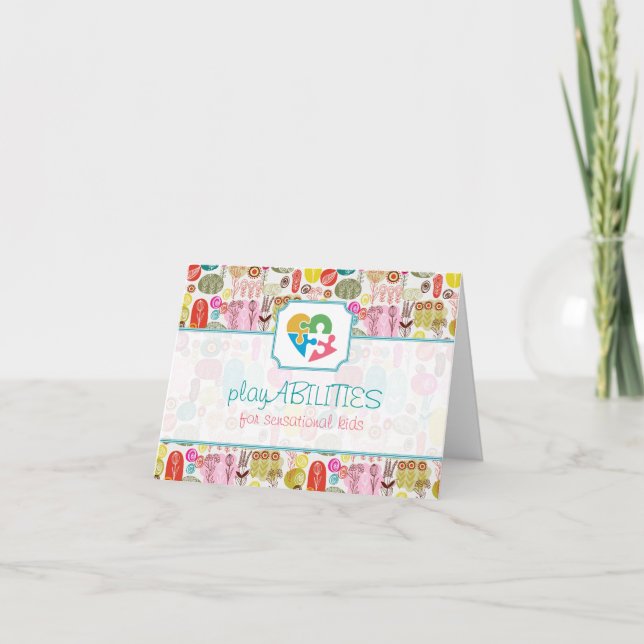 Colorful Simple Hand Drawn Retro Flowers Pattern 4 Card (Front)