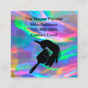 Colorful Simple House Painter Business Cards