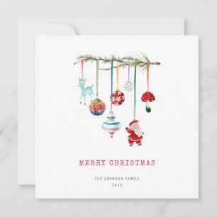 Colorful Simple Merry Christmas Holiday Card