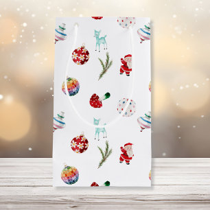 Colorful Simple Merry Christmas Small Gift Bag