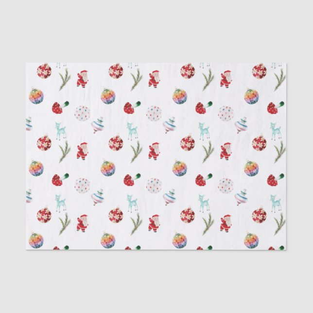 Colorful Simple Merry Christmas Tissue Paper (Front)