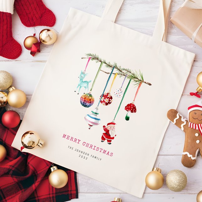 Colorful Simple Merry Christmas Tote Bag (Creator Uploaded)