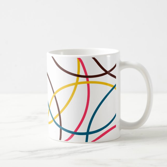 Colorful, simple modern cool, urban trendy circles coffee mug (Right)