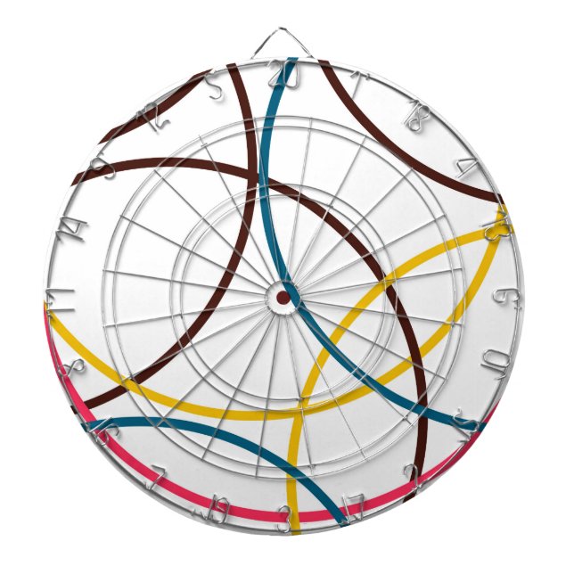 Colorful, simple modern cool, urban trendy circles dart board (Front)