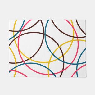 Colorful, simple modern cool, urban trendy circles doormat