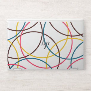 Colorful, simple modern cool, urban trendy circles HP laptop skin