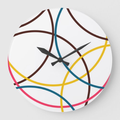 Colorful simple modern cool urban trendy circles large clock