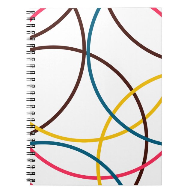 Colorful, simple modern cool, urban trendy circles notebook (Front)